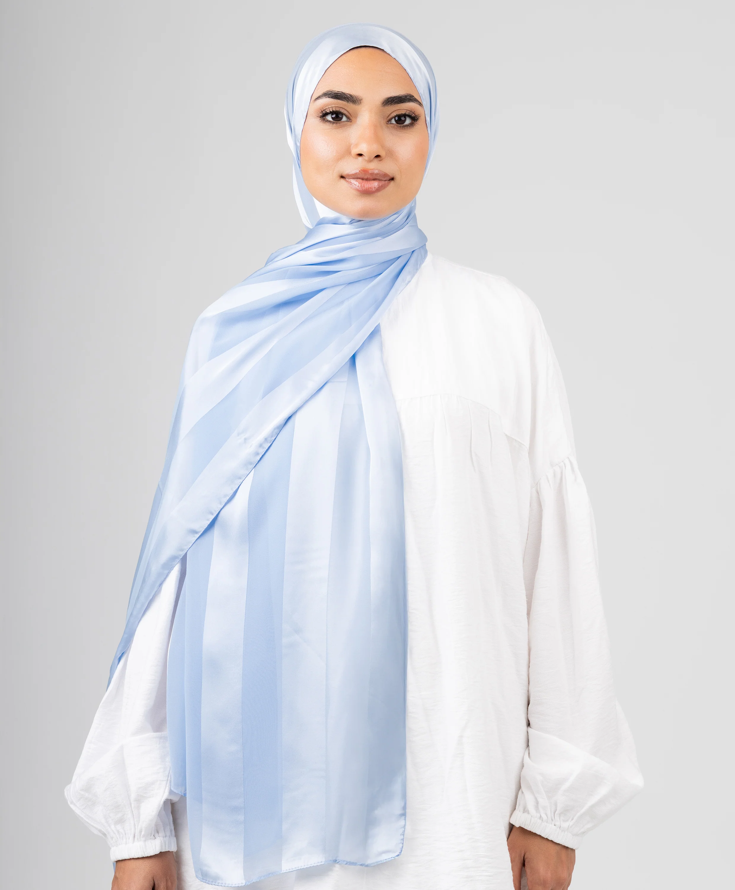 Abstract Satin Chiffon Scarf - Image 10