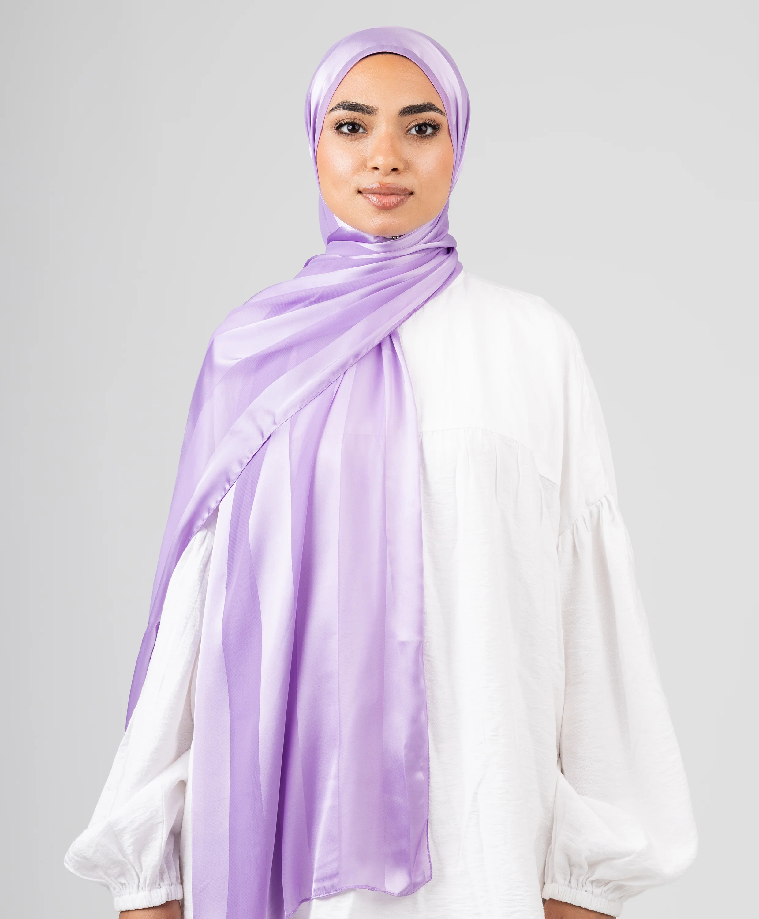 Abstract Satin Chiffon Scarf - Image 11