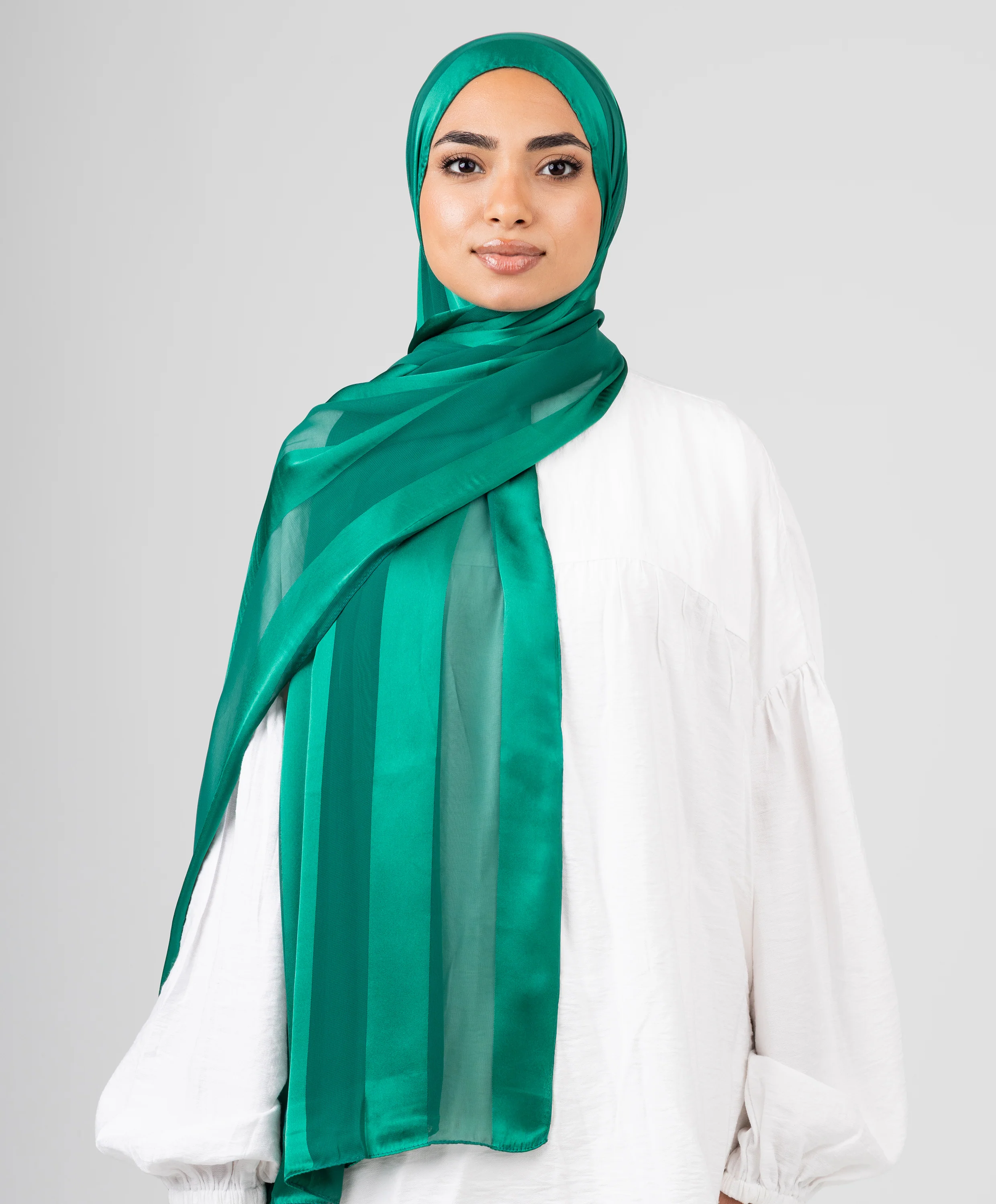 Abstract Satin Chiffon Scarf - Image 12