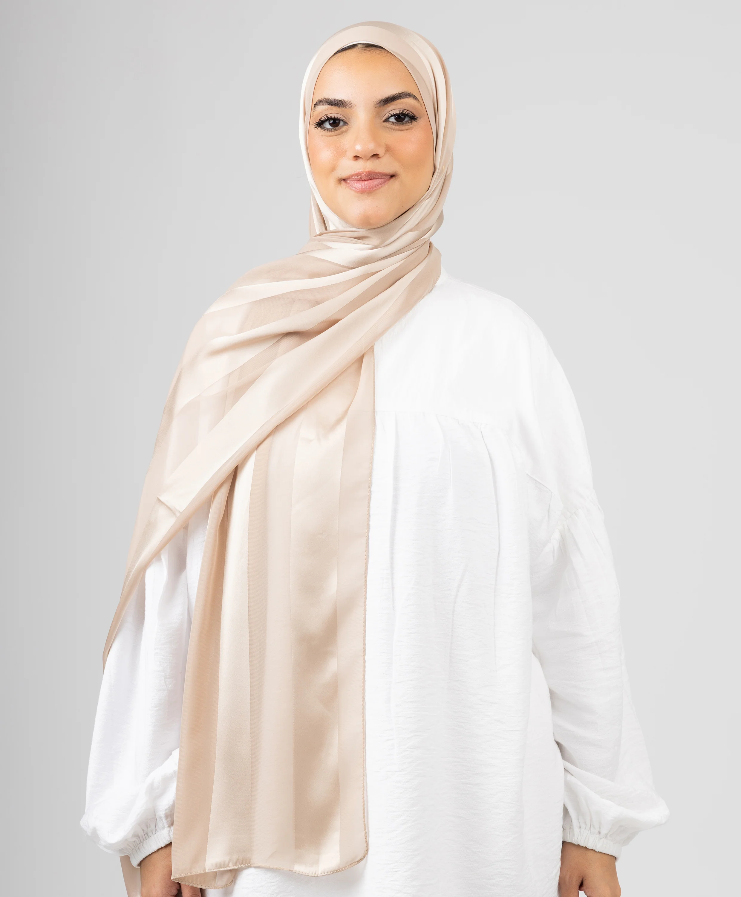 Abstract Satin Chiffon Scarf - Image 15