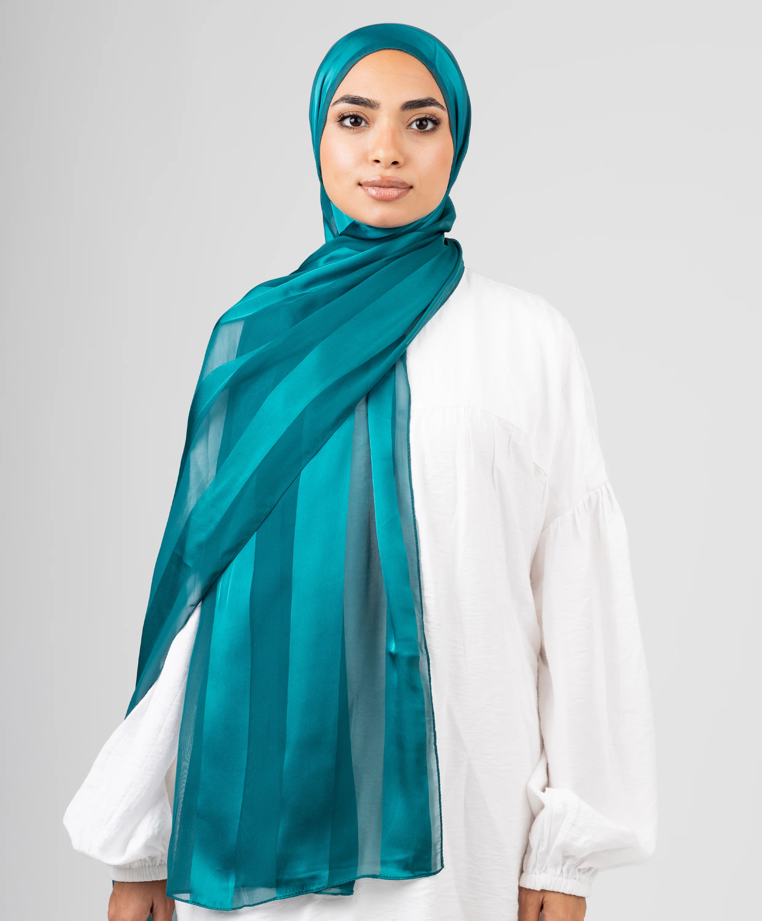 Abstract Satin Chiffon Scarf - Image 16