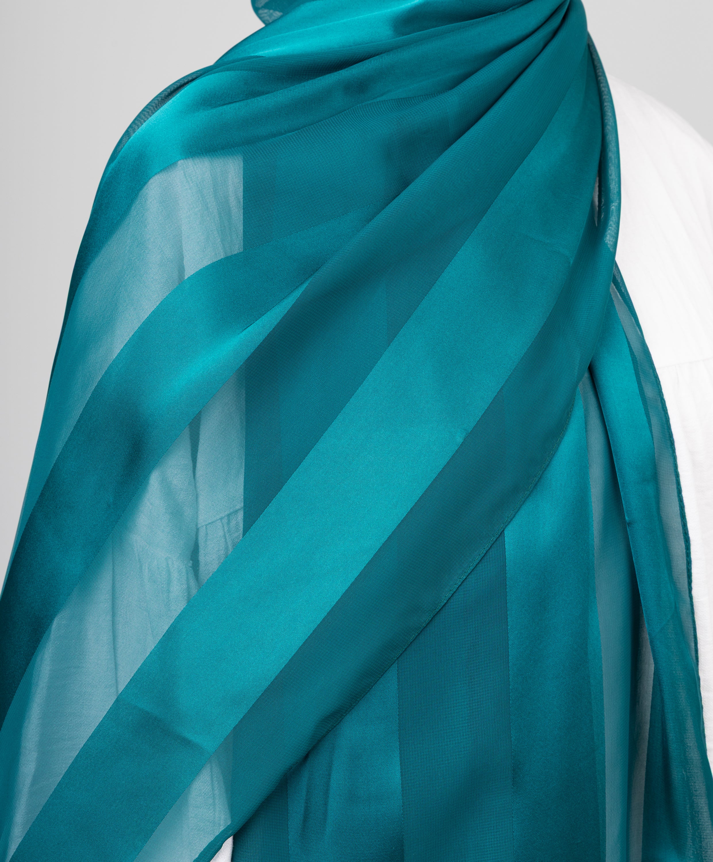 Abstract Satin Chiffon Scarf - Image 3