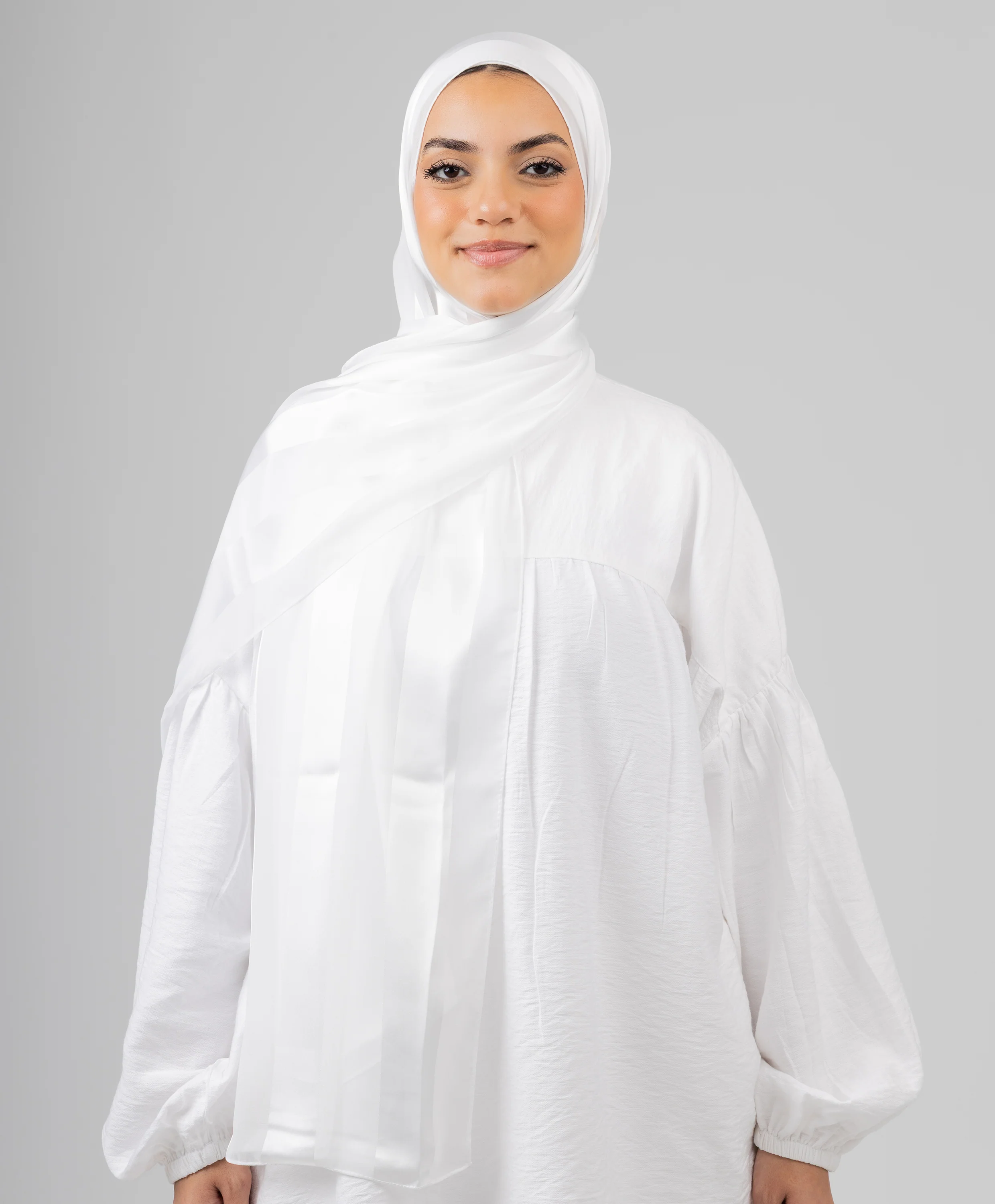 Abstract Satin Chiffon Scarf - Image 4