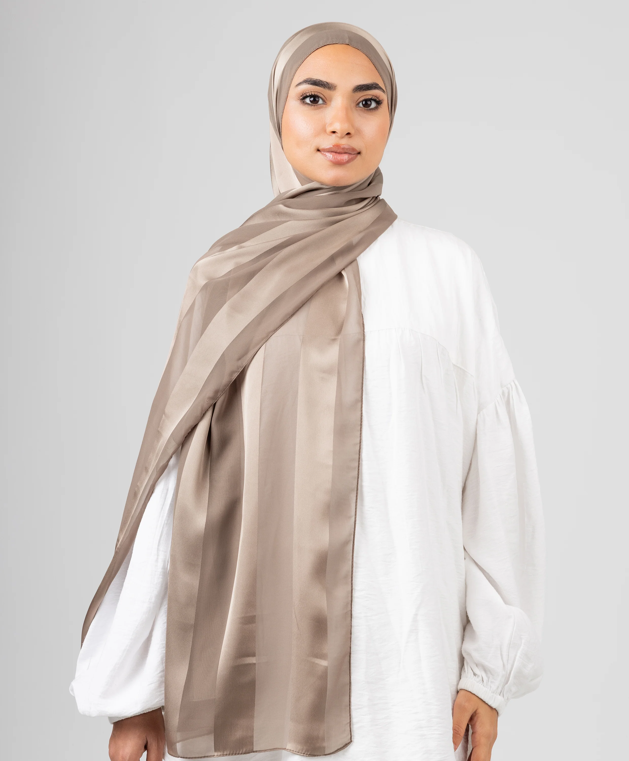 Abstract Satin Chiffon Scarf - Image 6
