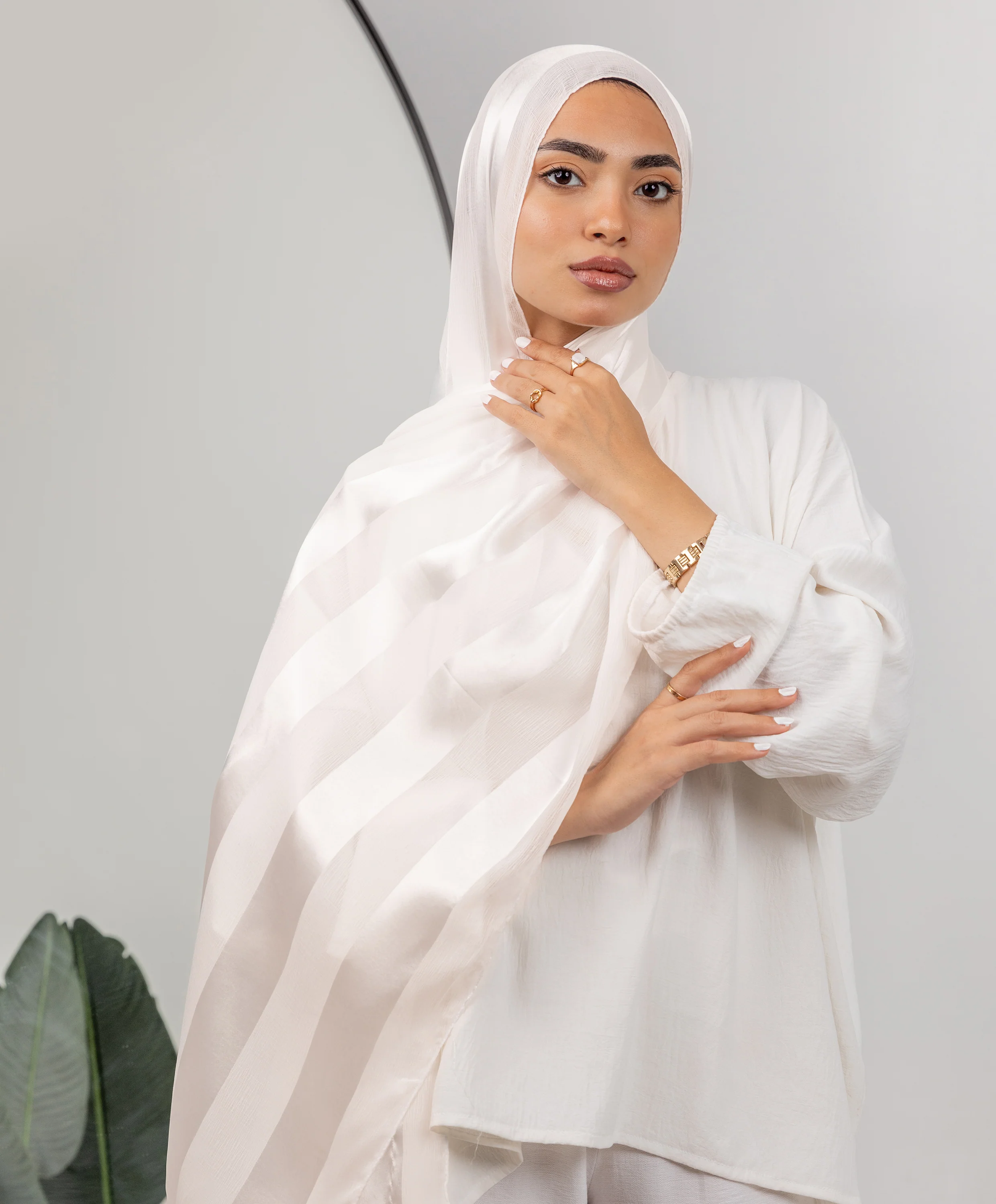 Crinkle Satin Chiffon Scarf - Image 10