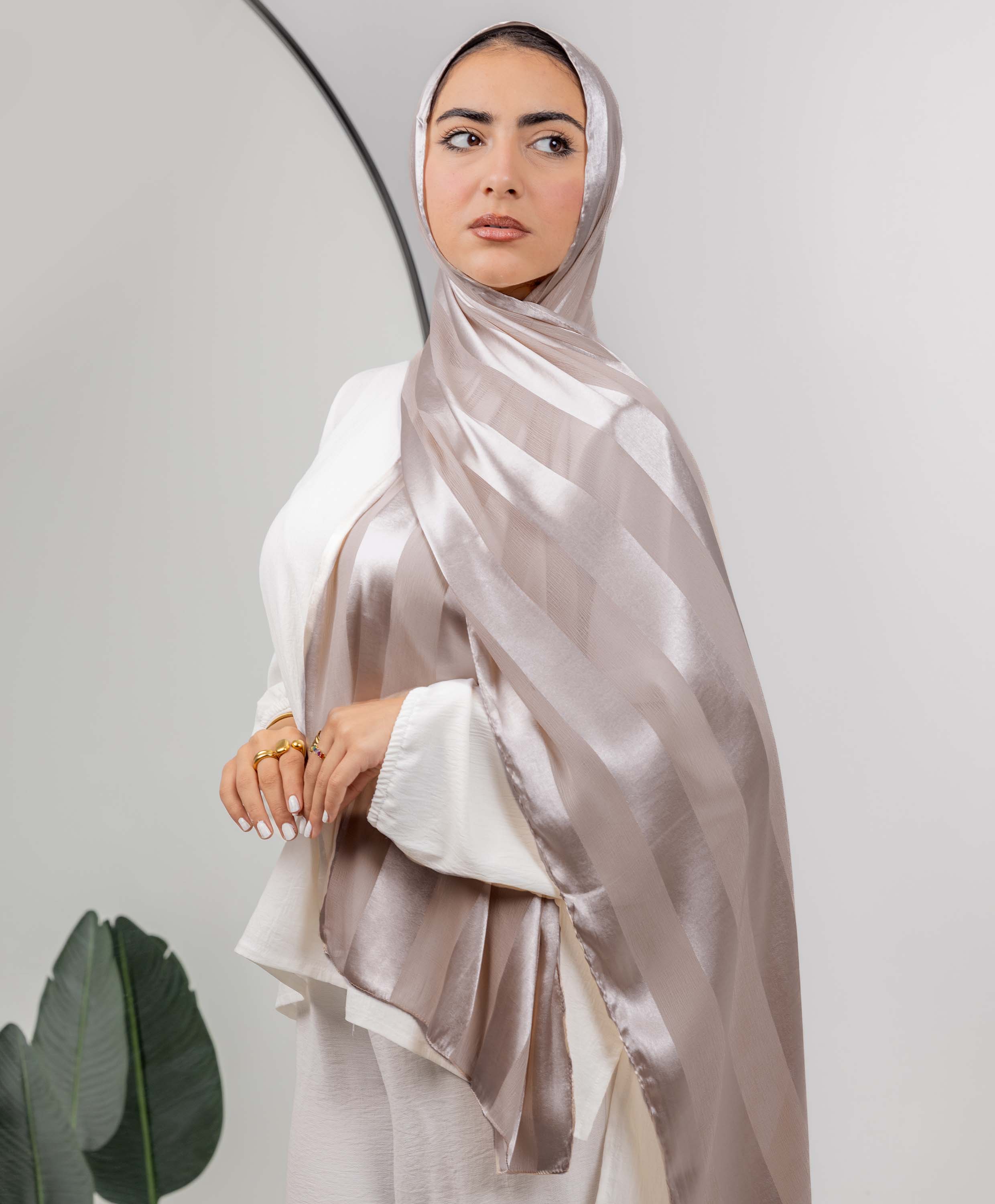 Crinkle Satin Chiffon Scarf - Image 12