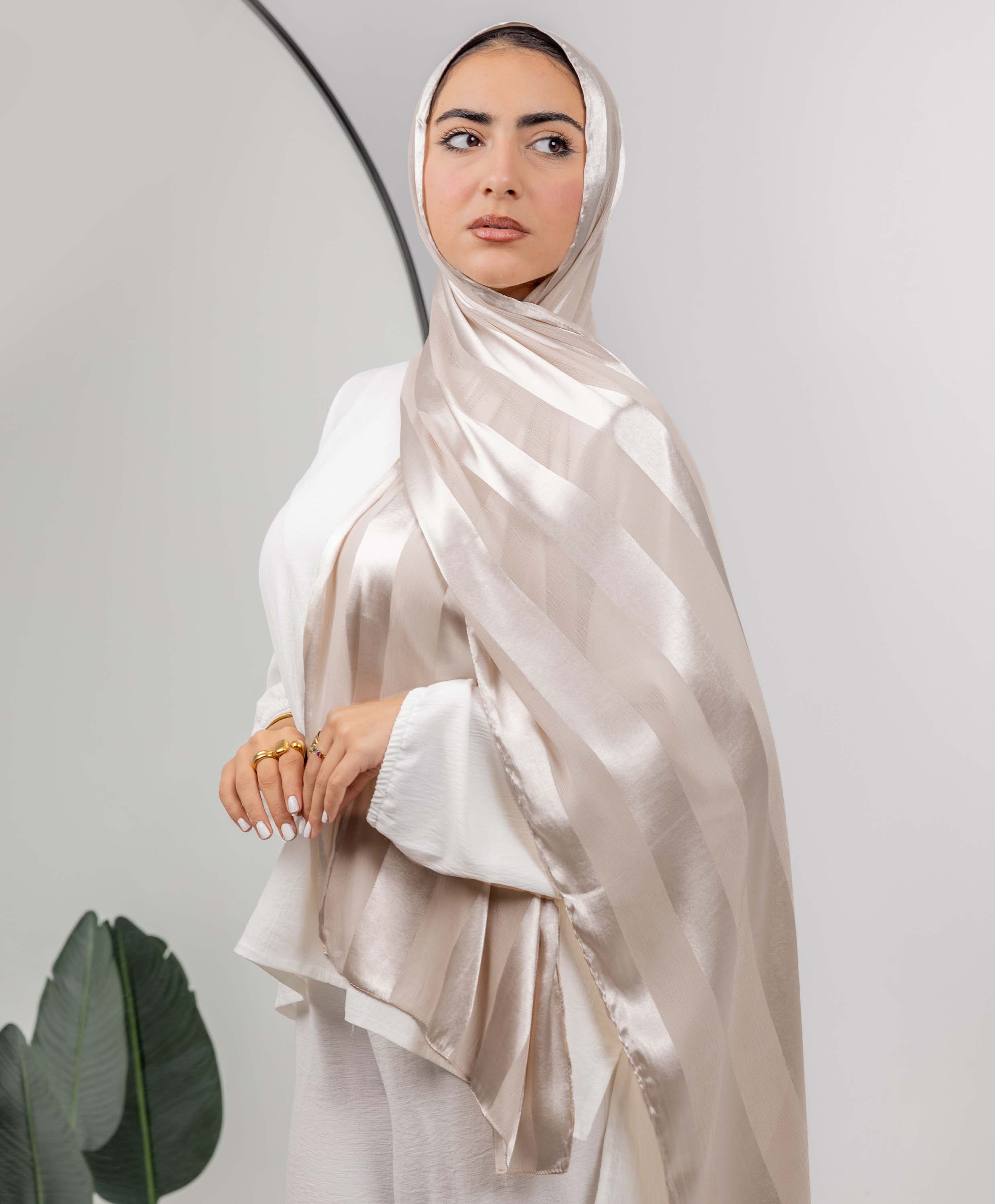 Crinkle Satin Chiffon Scarf - Image 13