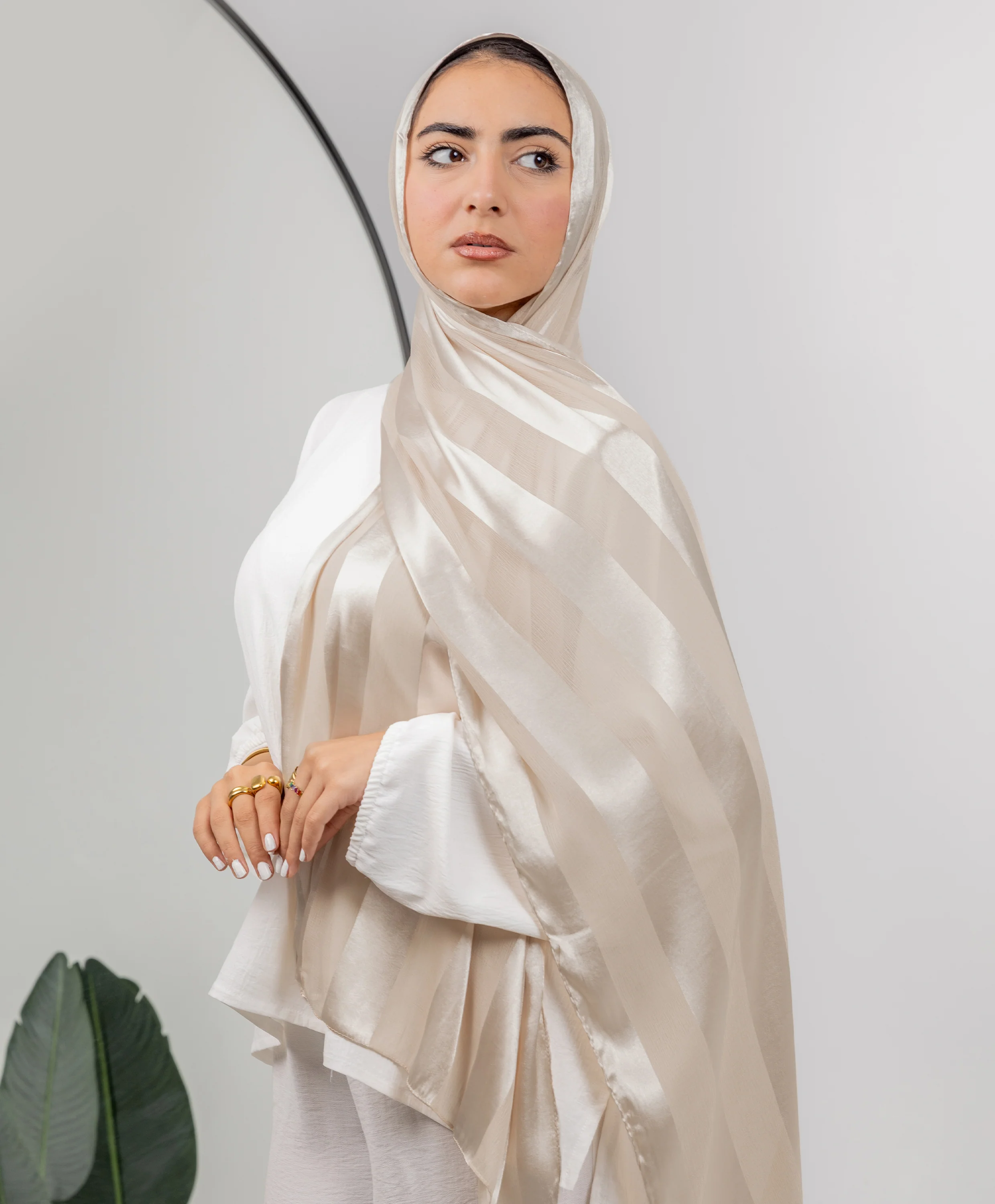 Crinkle Satin Chiffon Scarf - Image 14