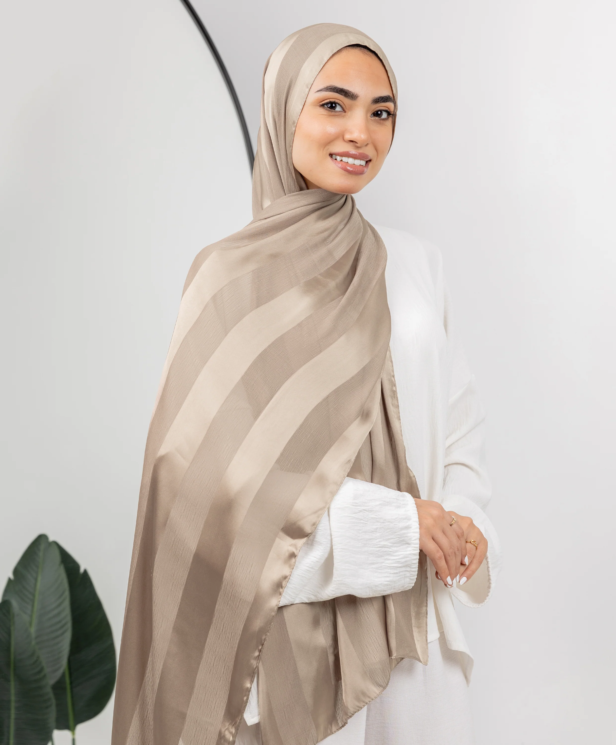 Crinkle Satin Chiffon Scarf - Image 15