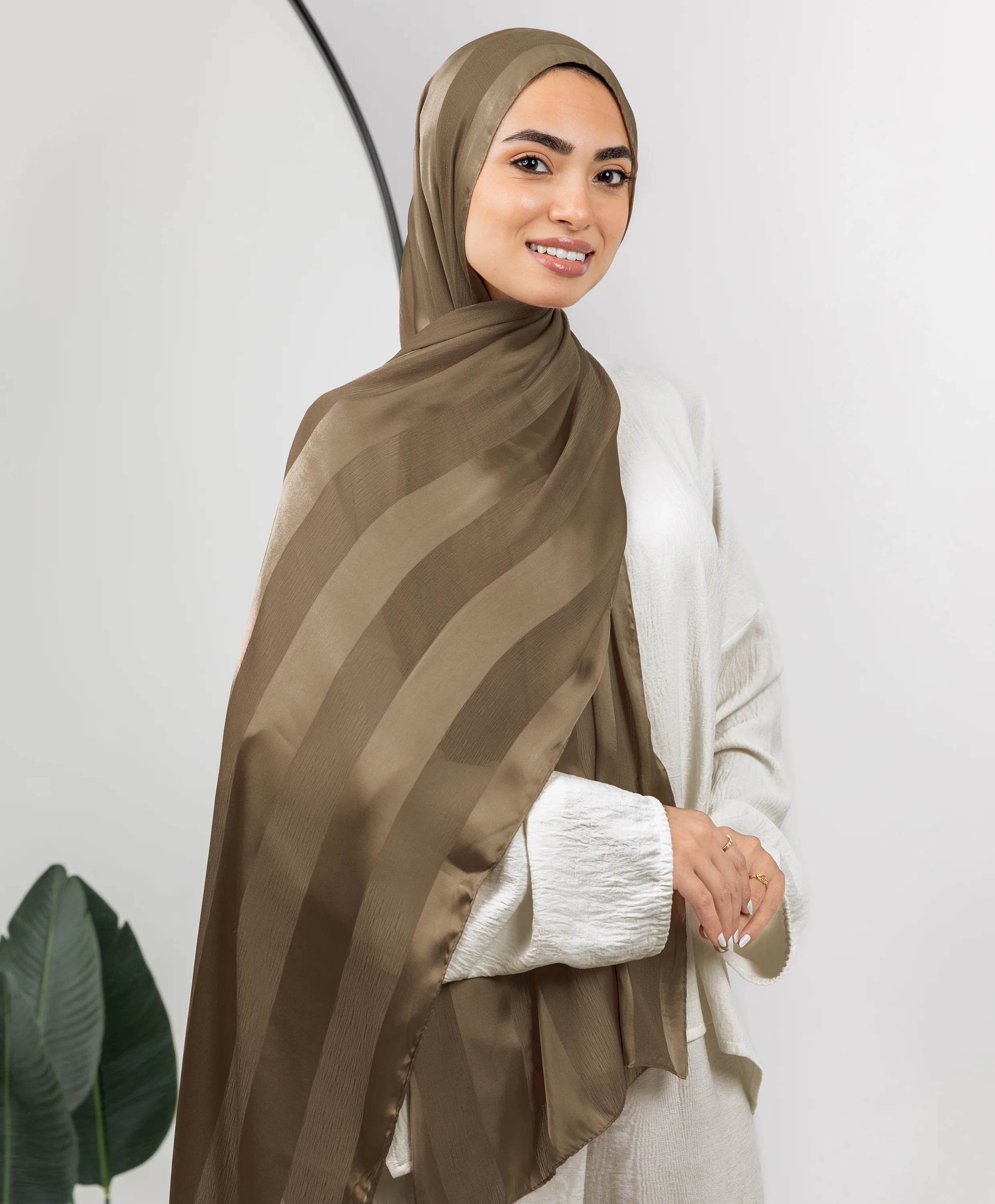 Crinkle Satin Chiffon Scarf - Image 17