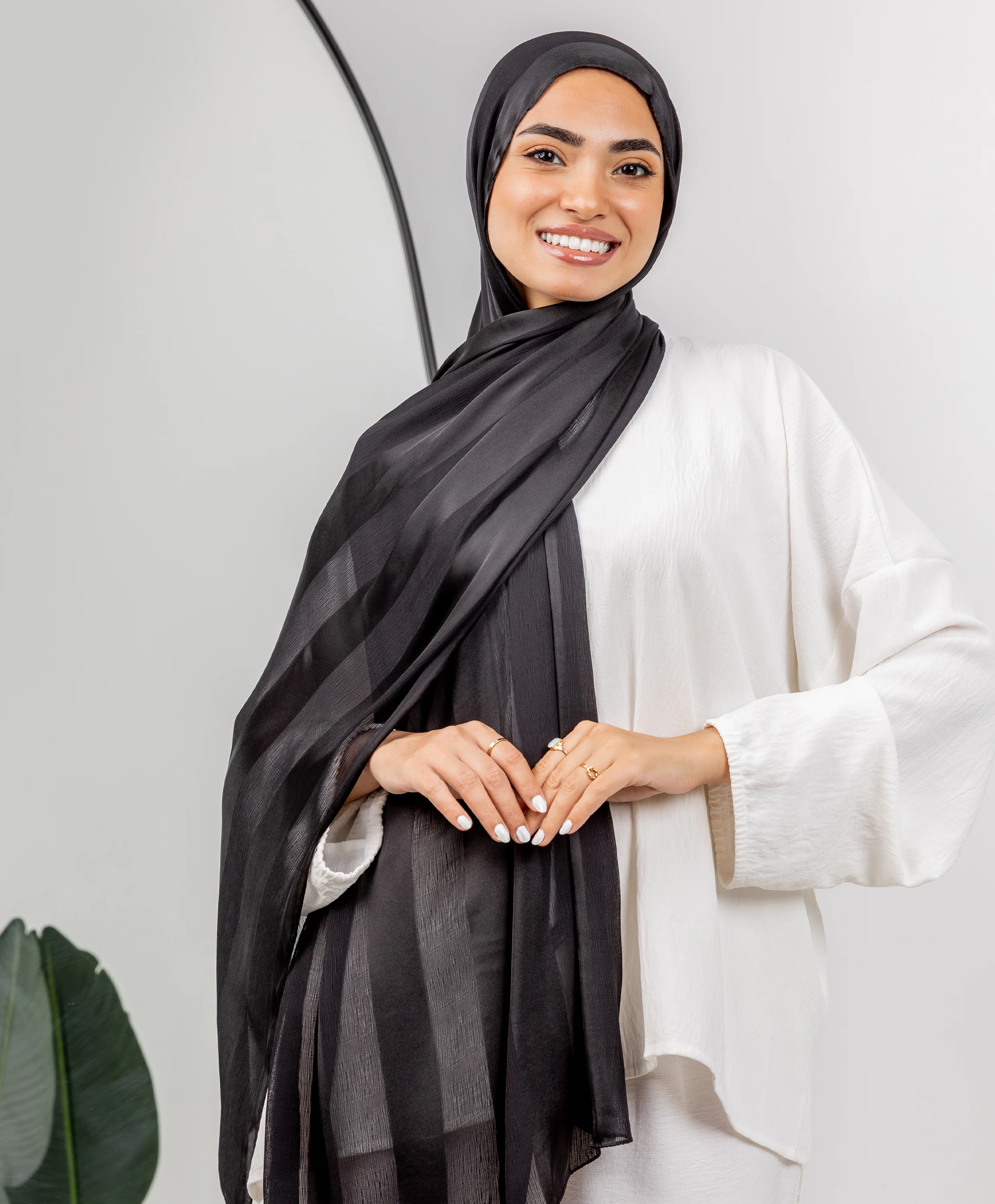 Crinkle Satin Chiffon Scarf - Image 18