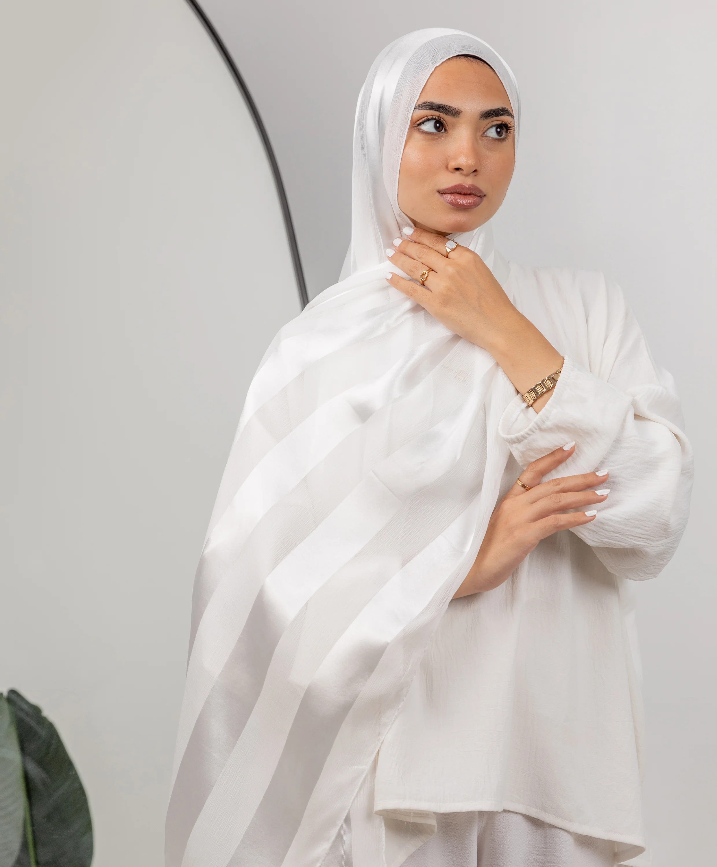 Crinkle Satin Chiffon Scarf - Image 5