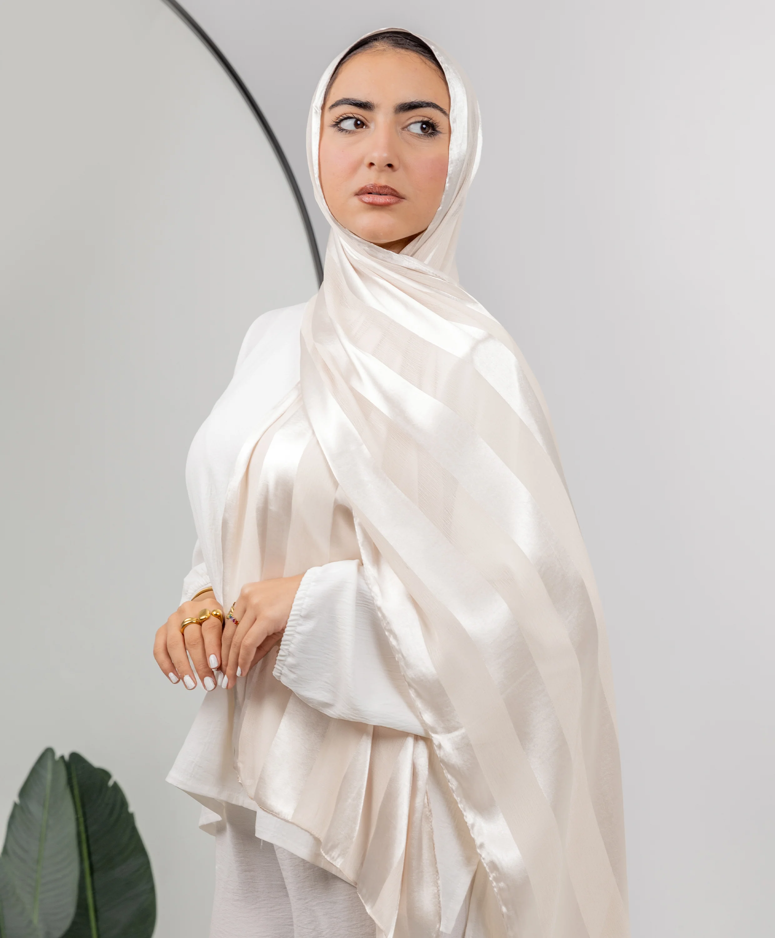 Crinkle Satin Chiffon Scarf - Image 6