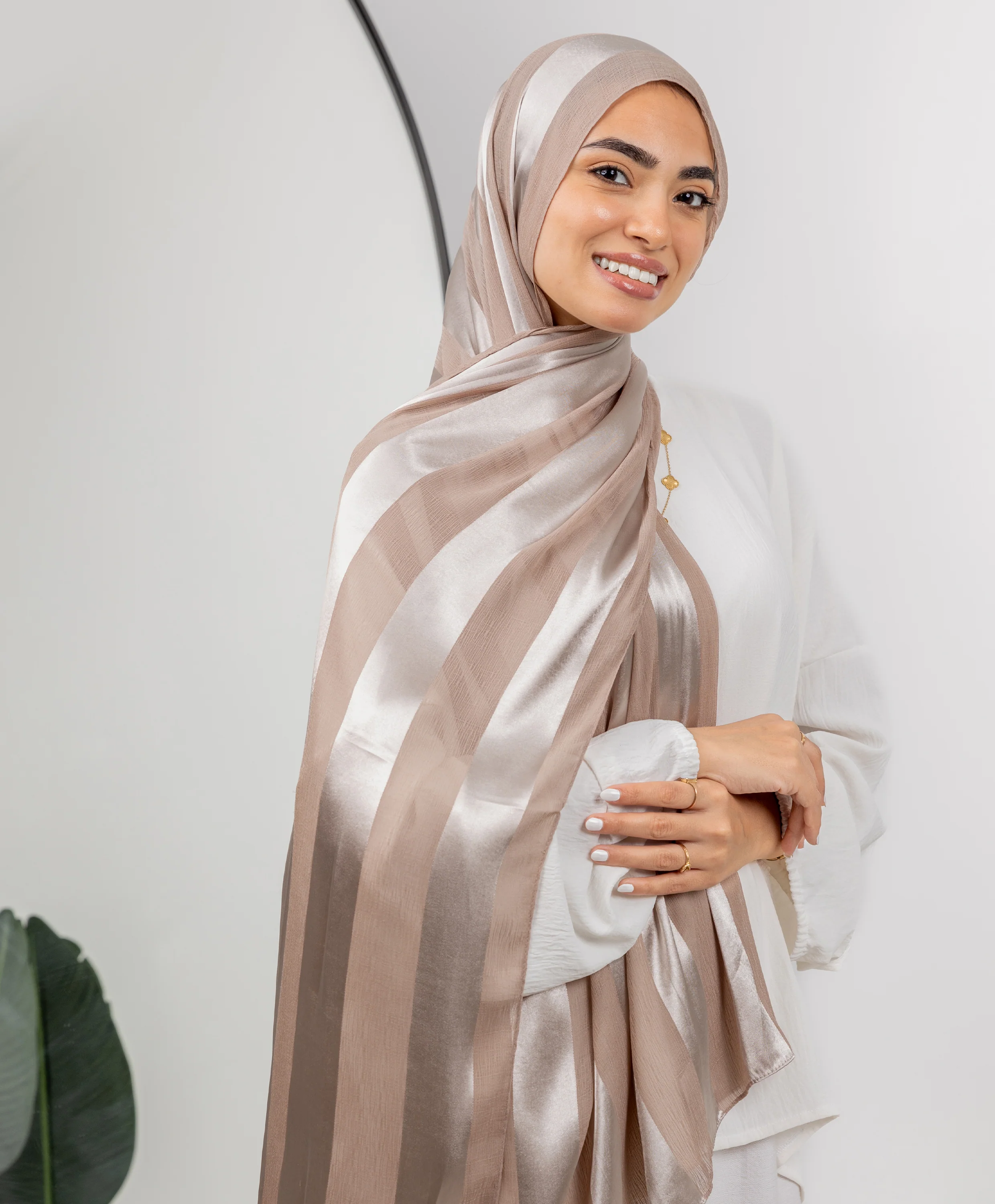 Crinkle Satin Chiffon Scarf - Image 7