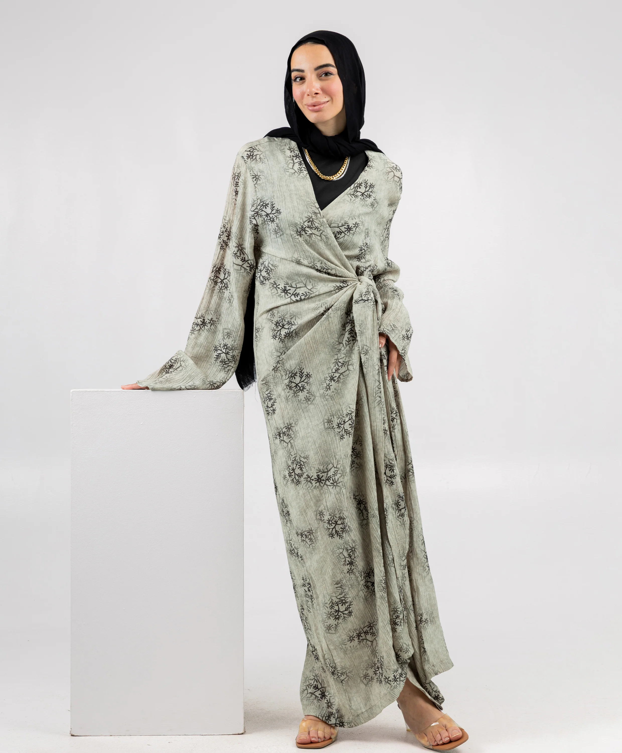 Fleuri Crinkle Wrap Dress - Image 4