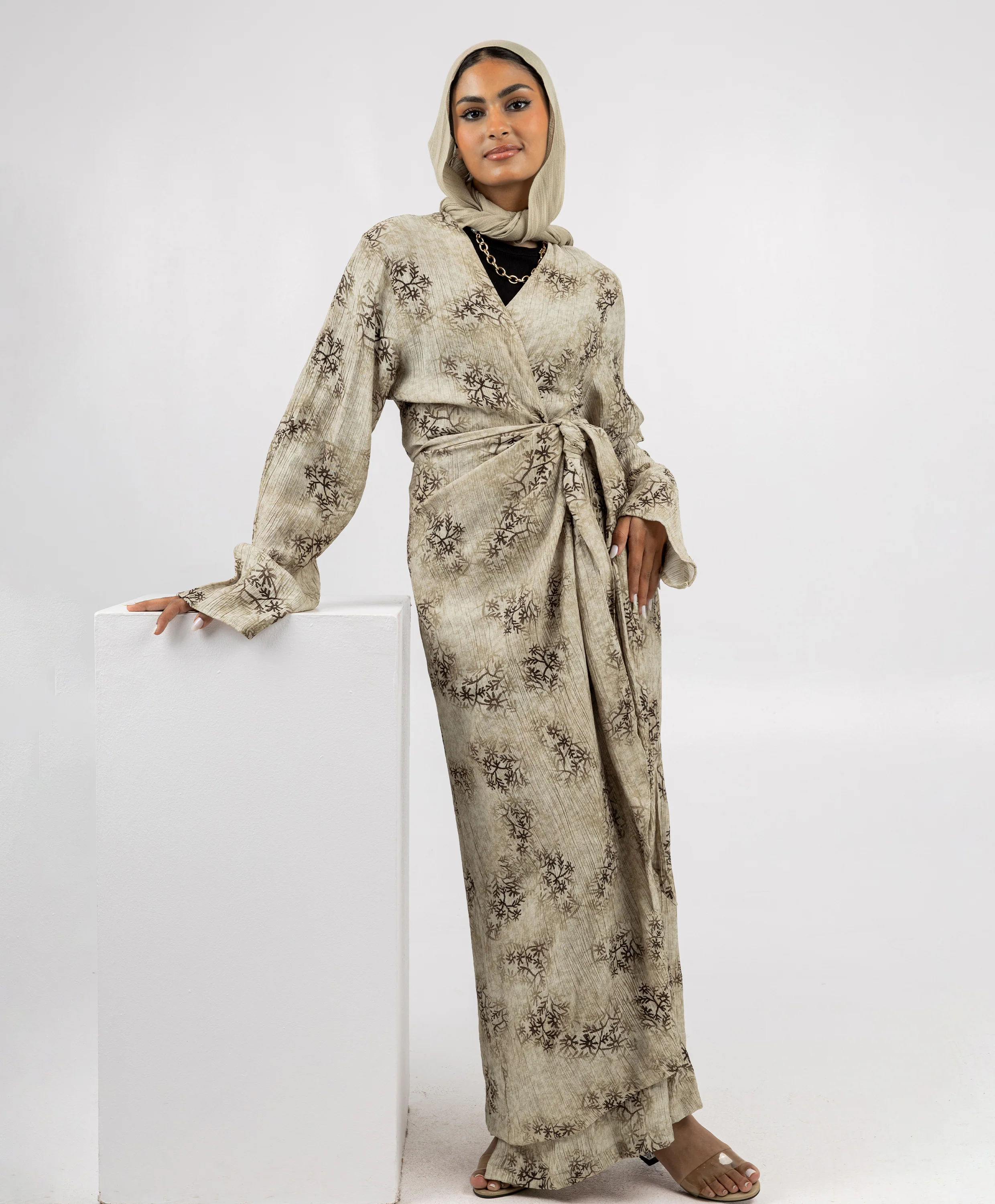 Fleuri Crinkle Wrap Dress - Image 5