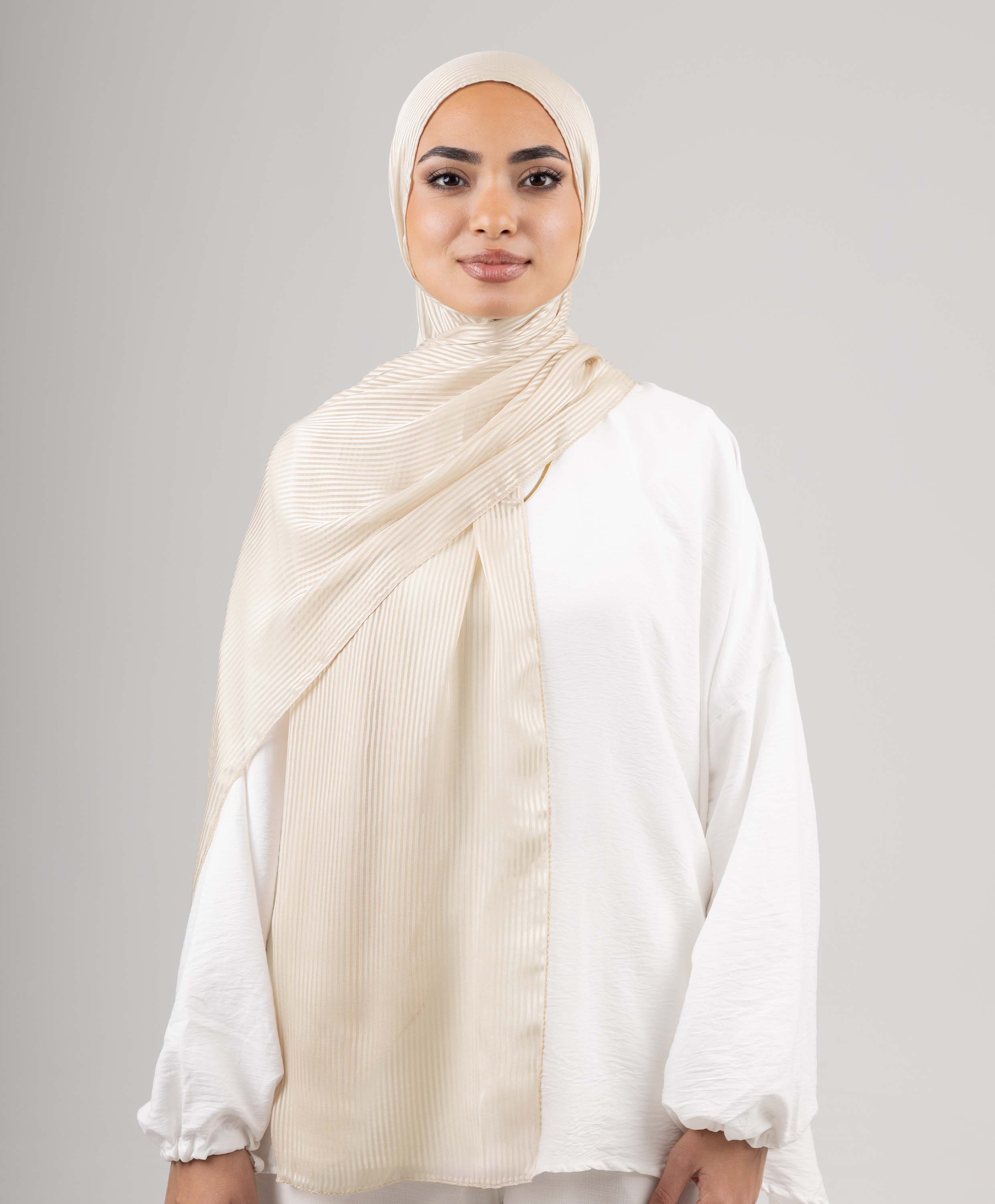 Lined Satin Chiffon Scarf - Image 4