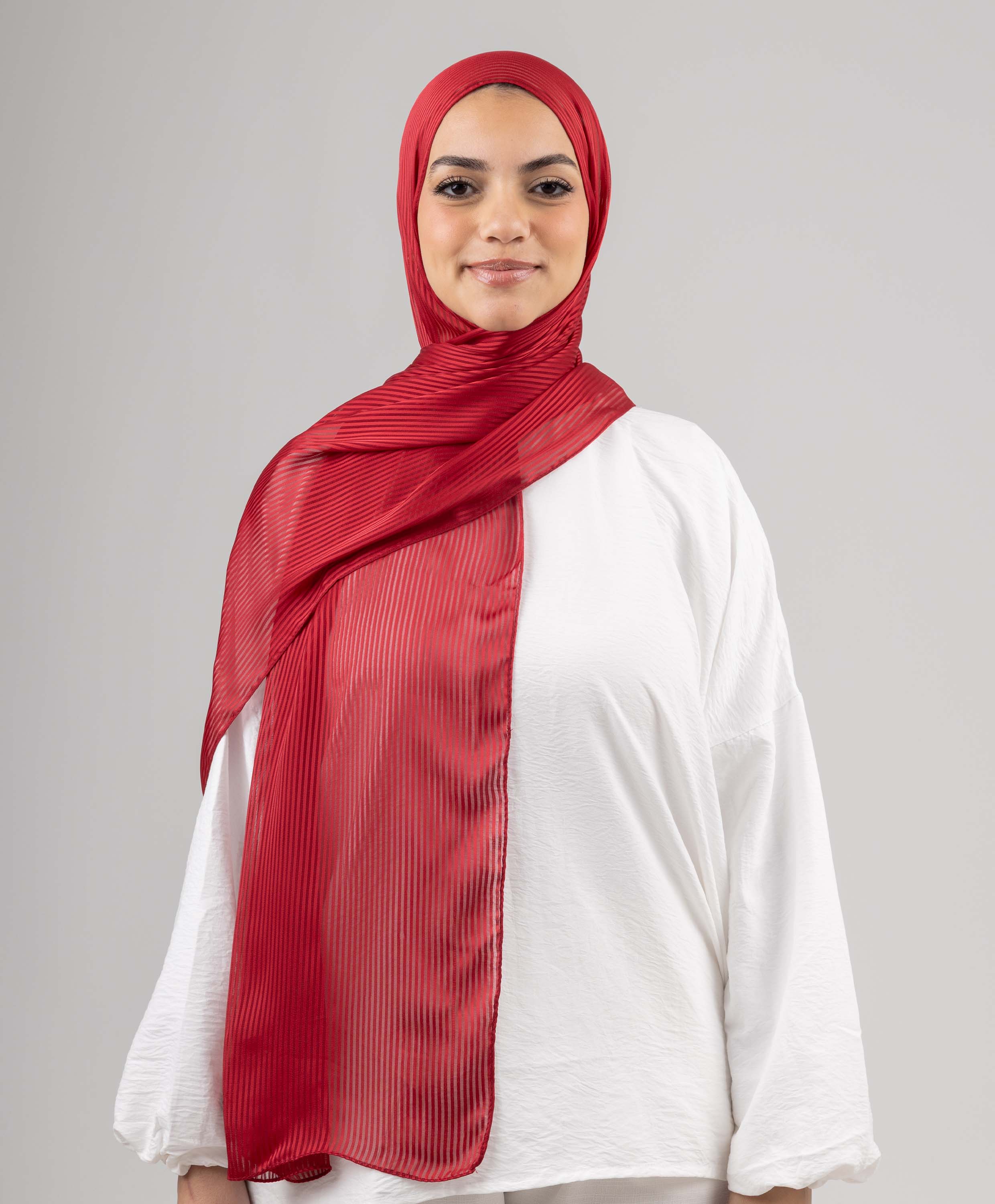 Lined Satin Chiffon Scarf - Image 8