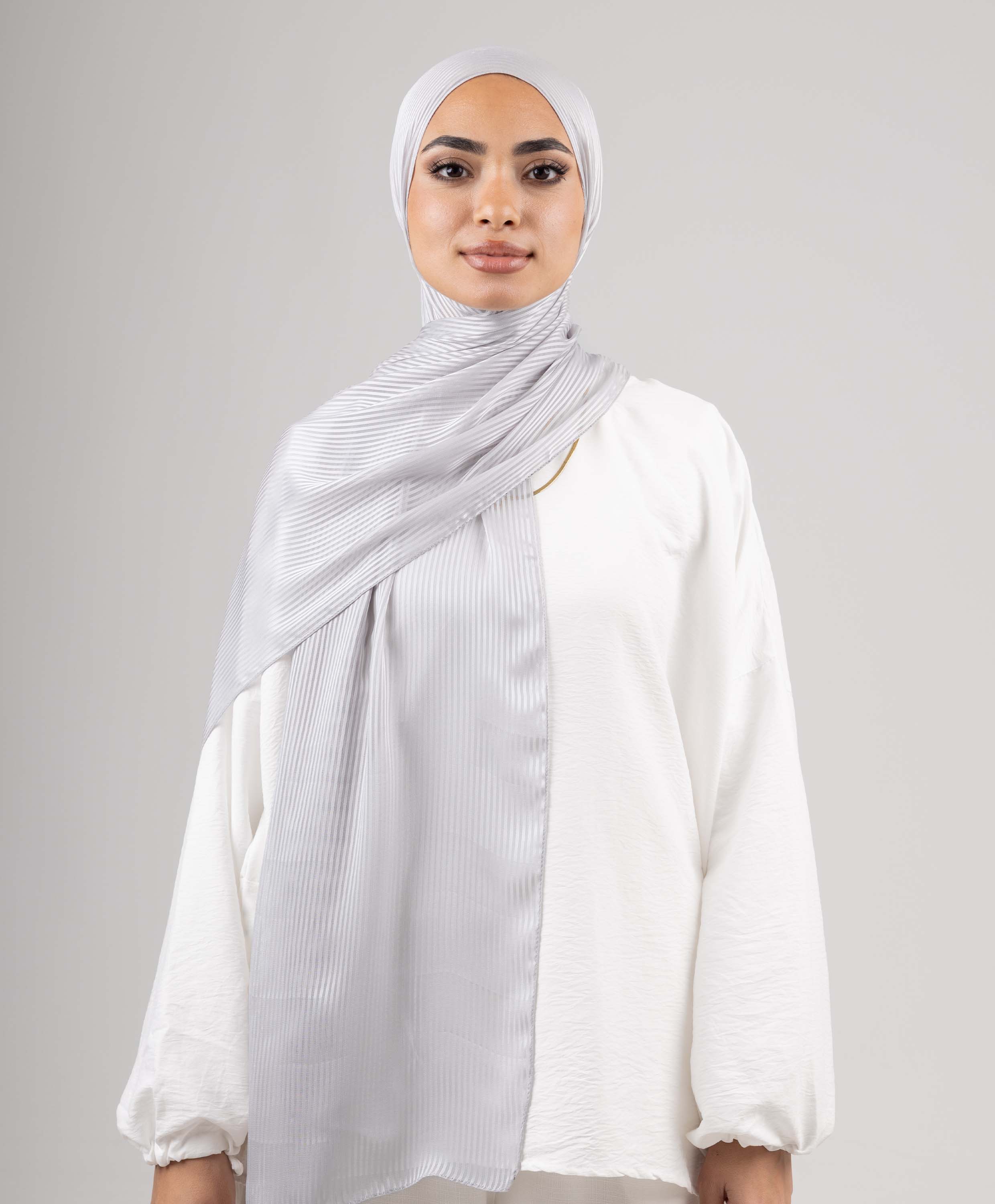 Lined Satin Chiffon Scarf - Image 9