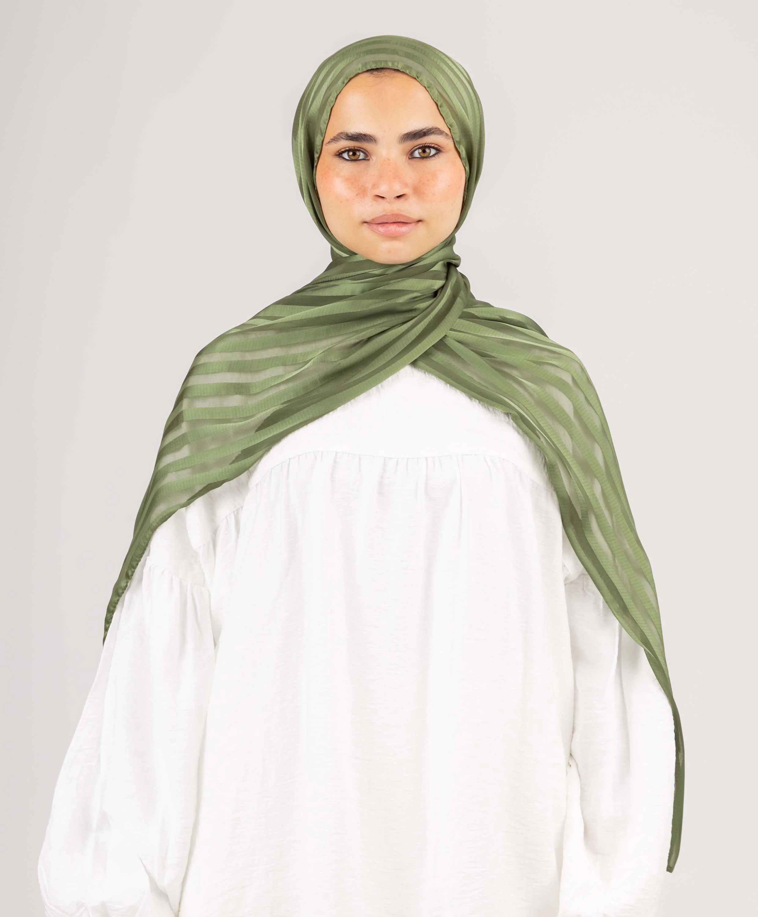 Majestic Satin Chiffon Scarf - Image 11