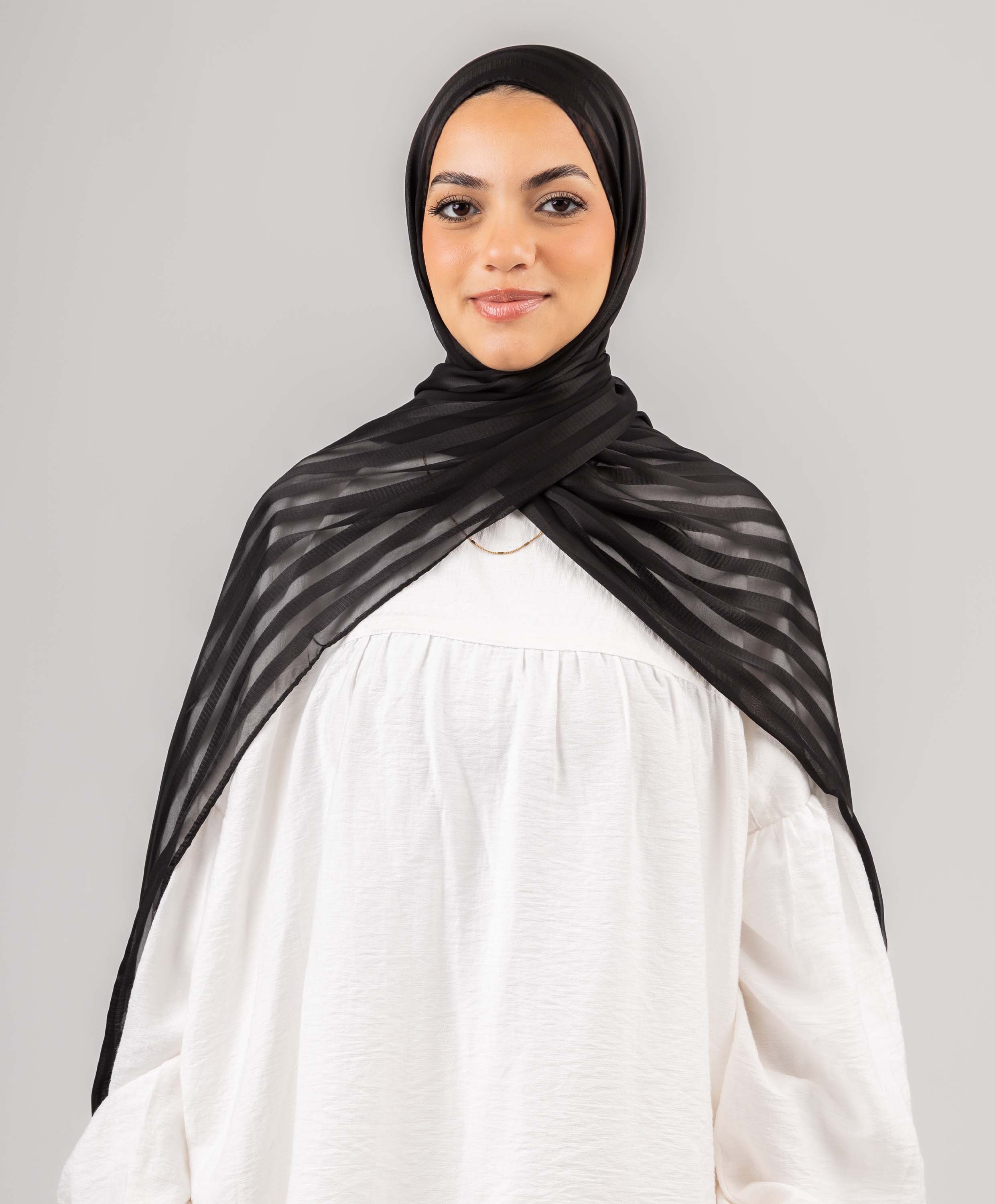 Majestic Satin Chiffon Scarf - Image 12