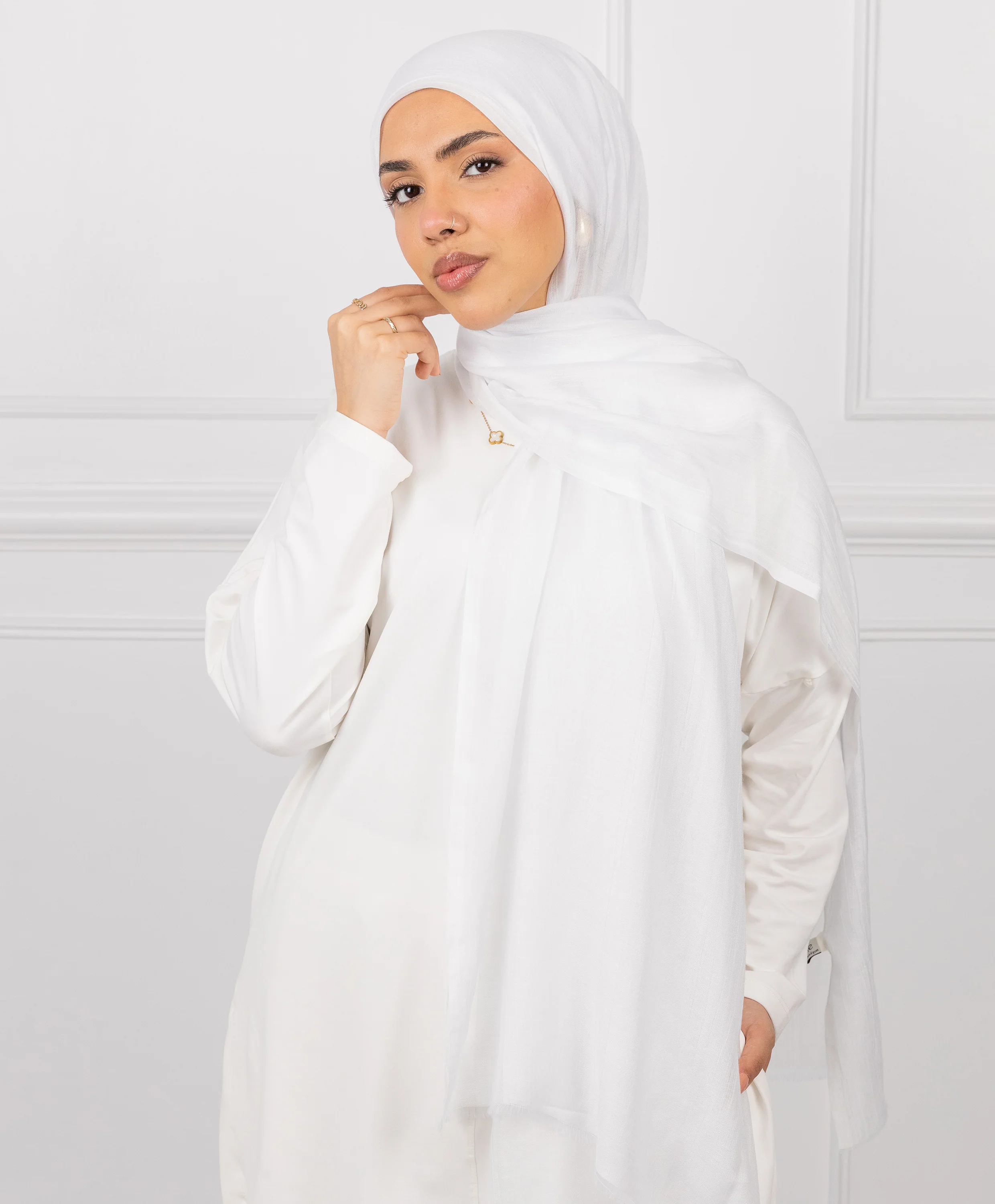 Plain Cotton Scarf - Image 4