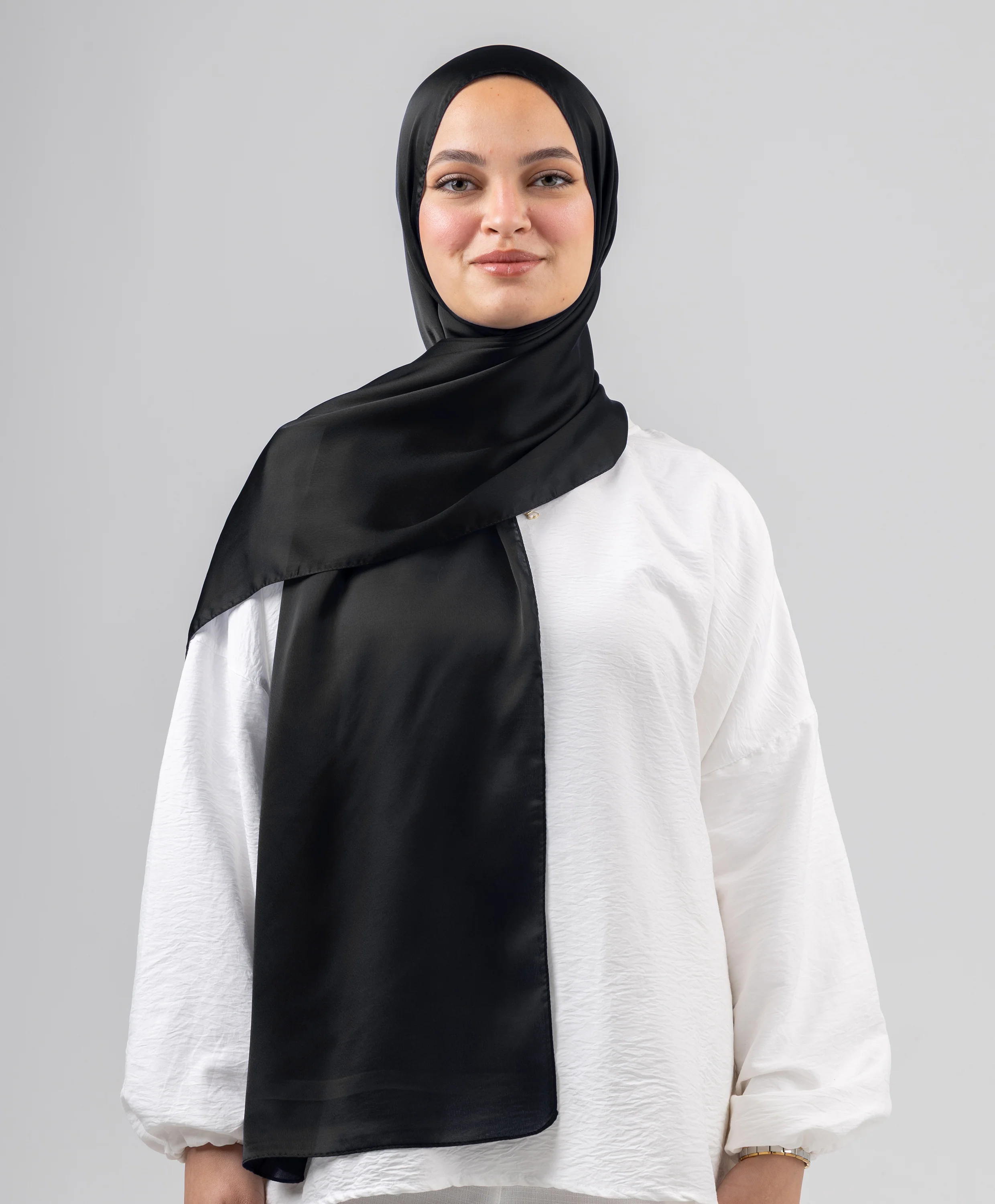 Plain Silk Scarf - Image 12