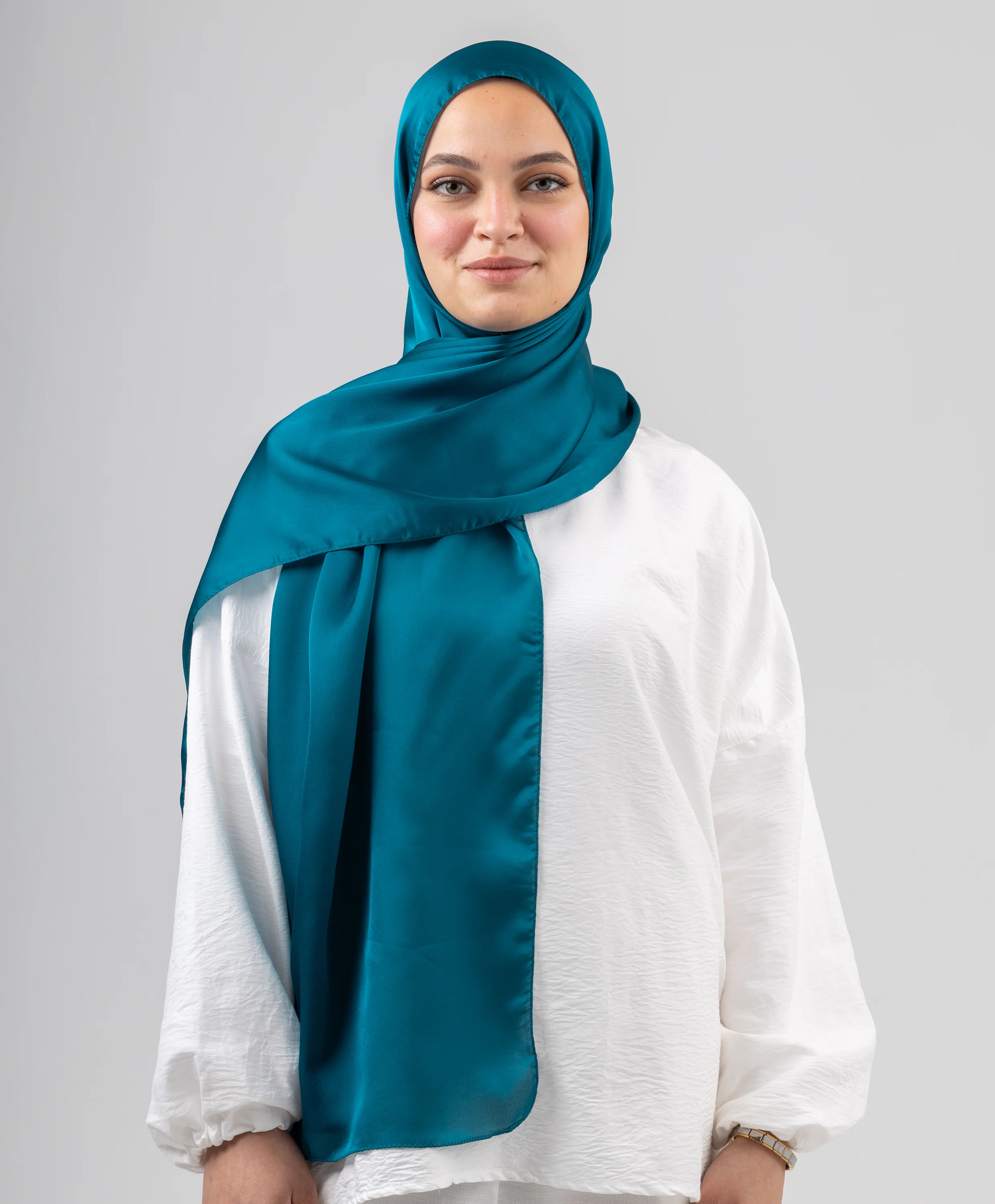 Plain Silk Scarf - Image 9