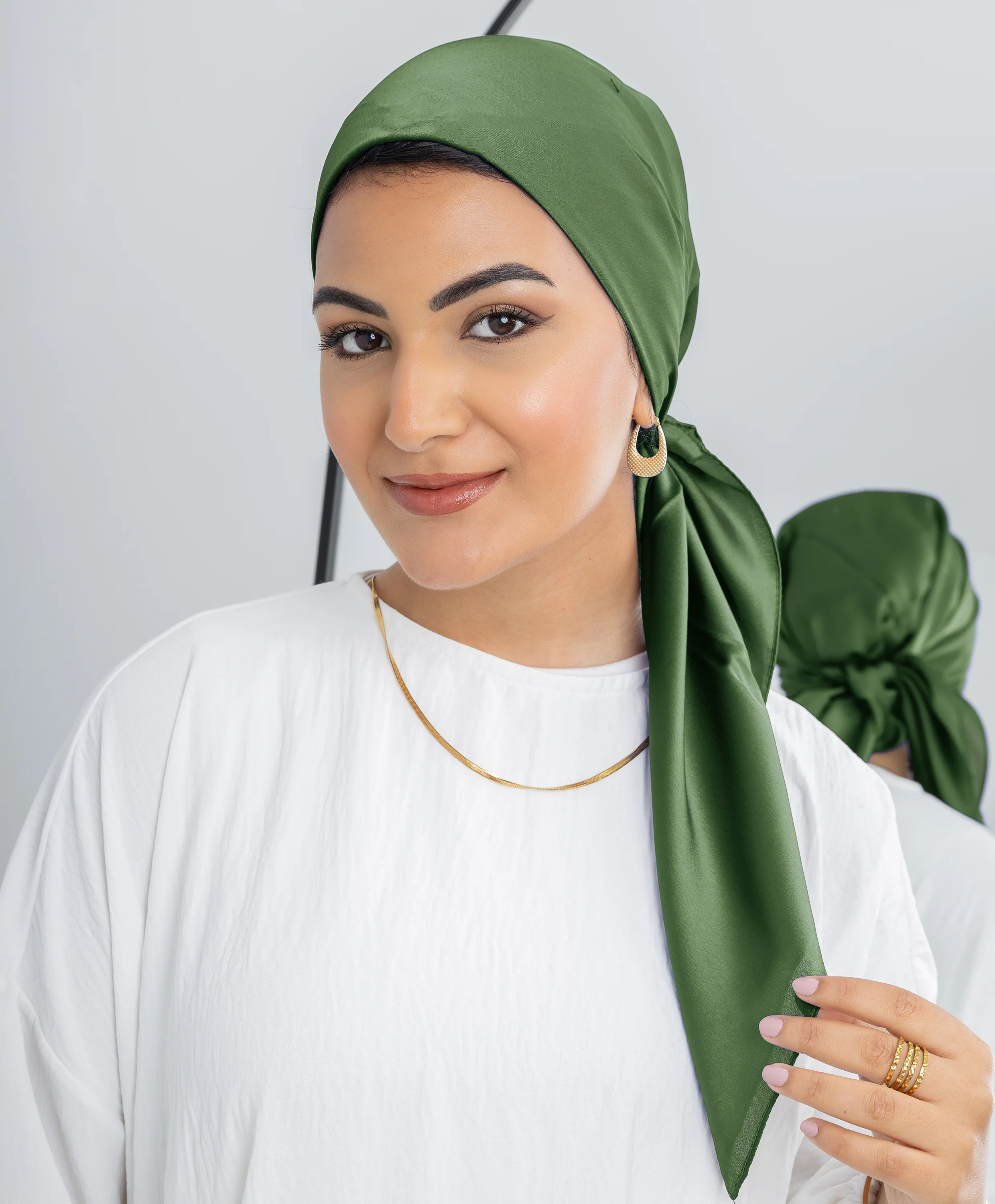 Plain Silk Square Scarf - Image 14